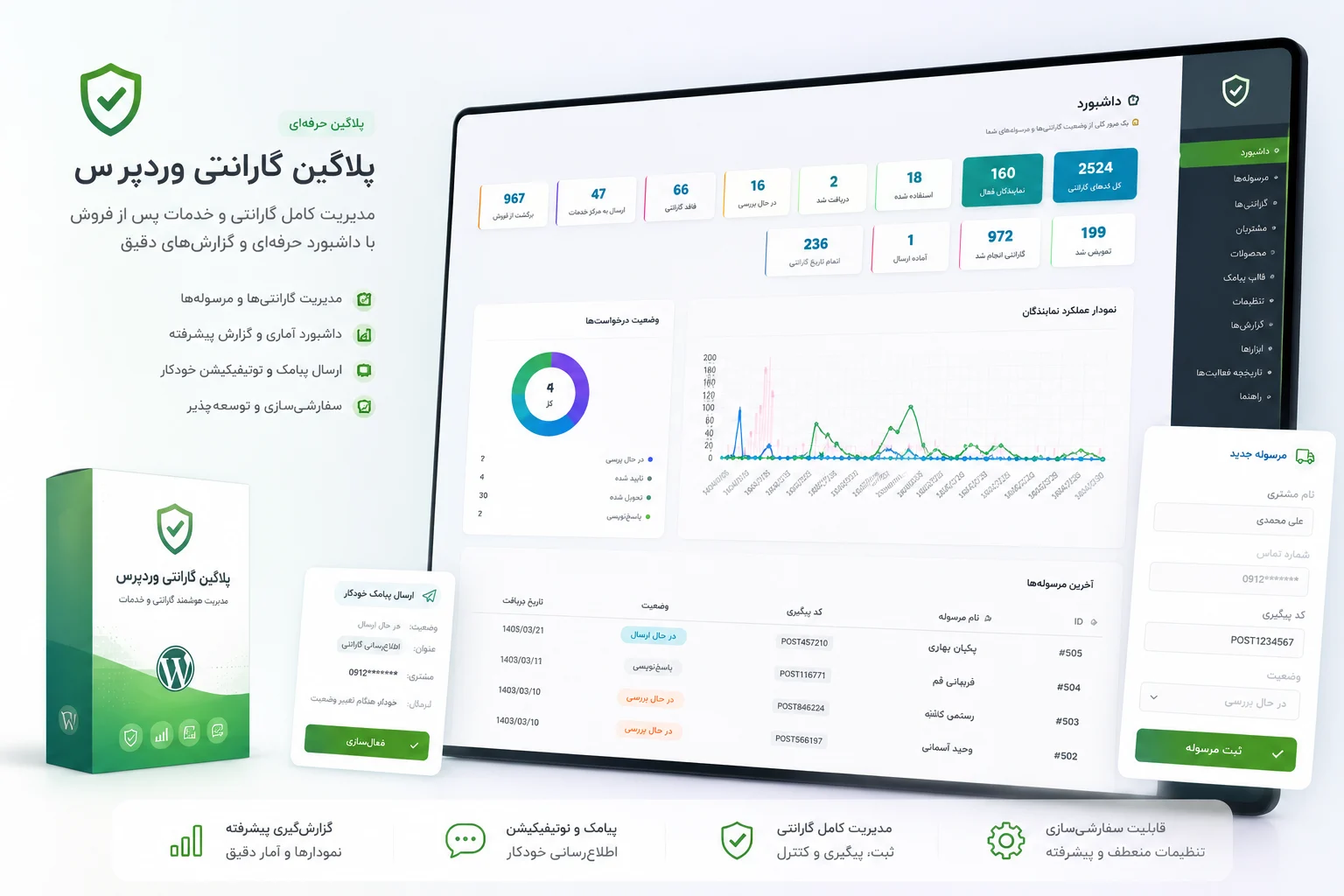 پلاگین گارانتی وردپرس — از فروش تا پیگیری خدمات